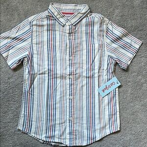Striped Short Sleeve Button-Up Shirt